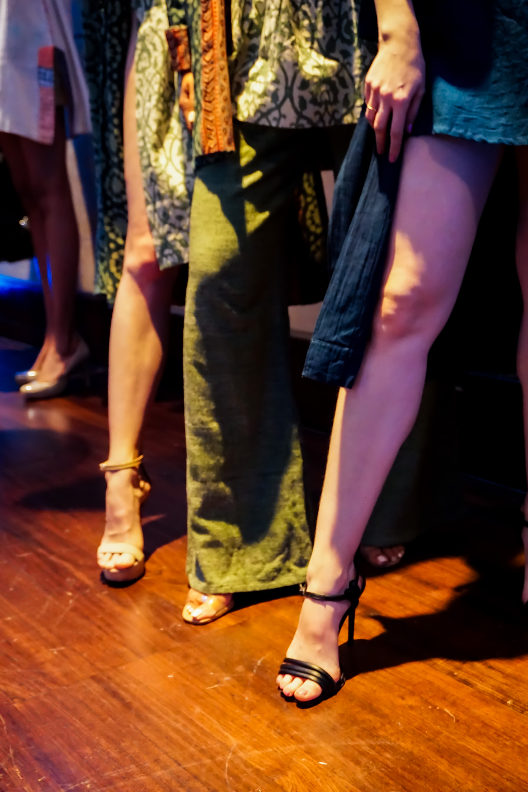 Legs of female models lined up