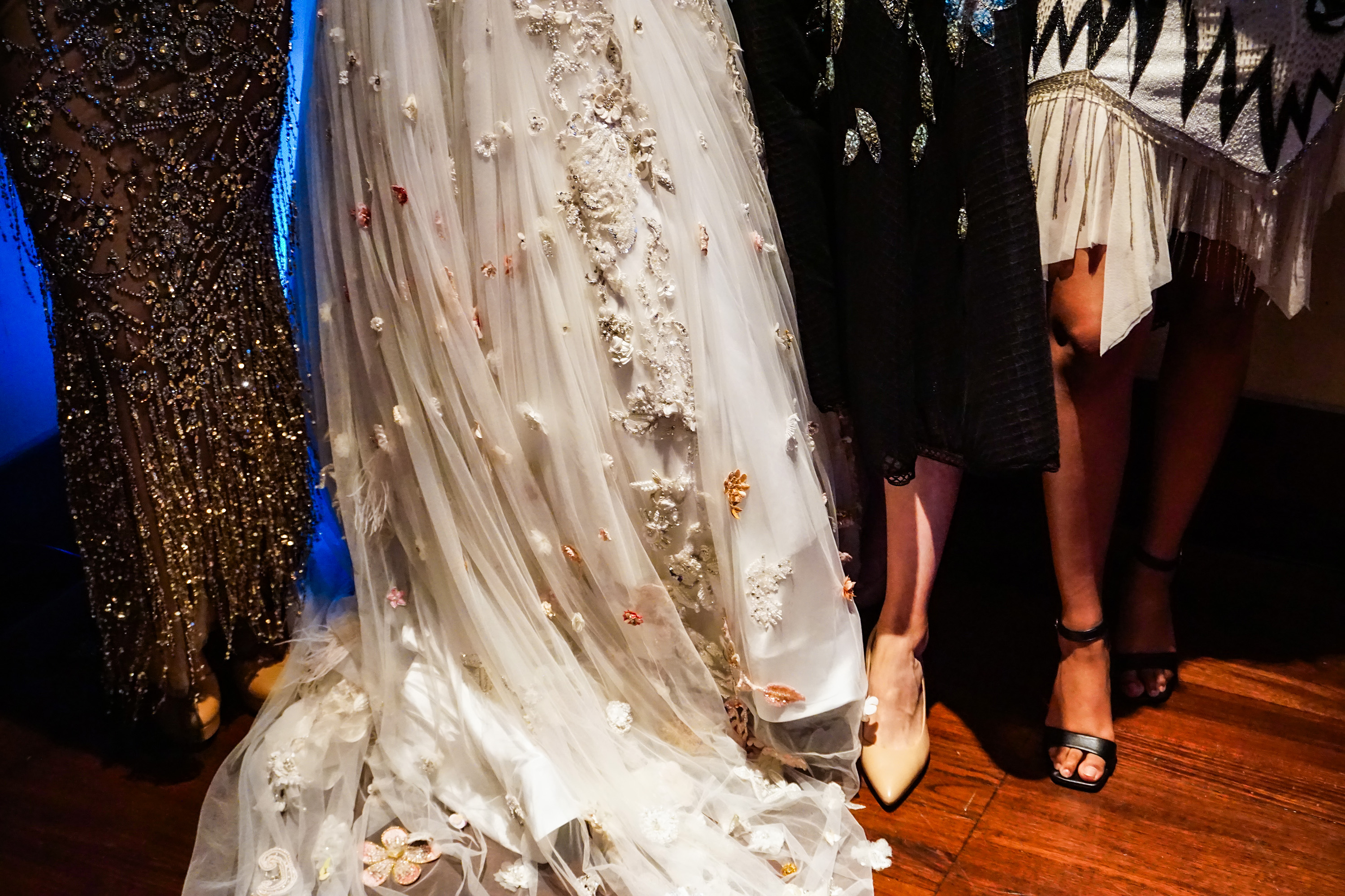 Bottom of four models dresses lined up